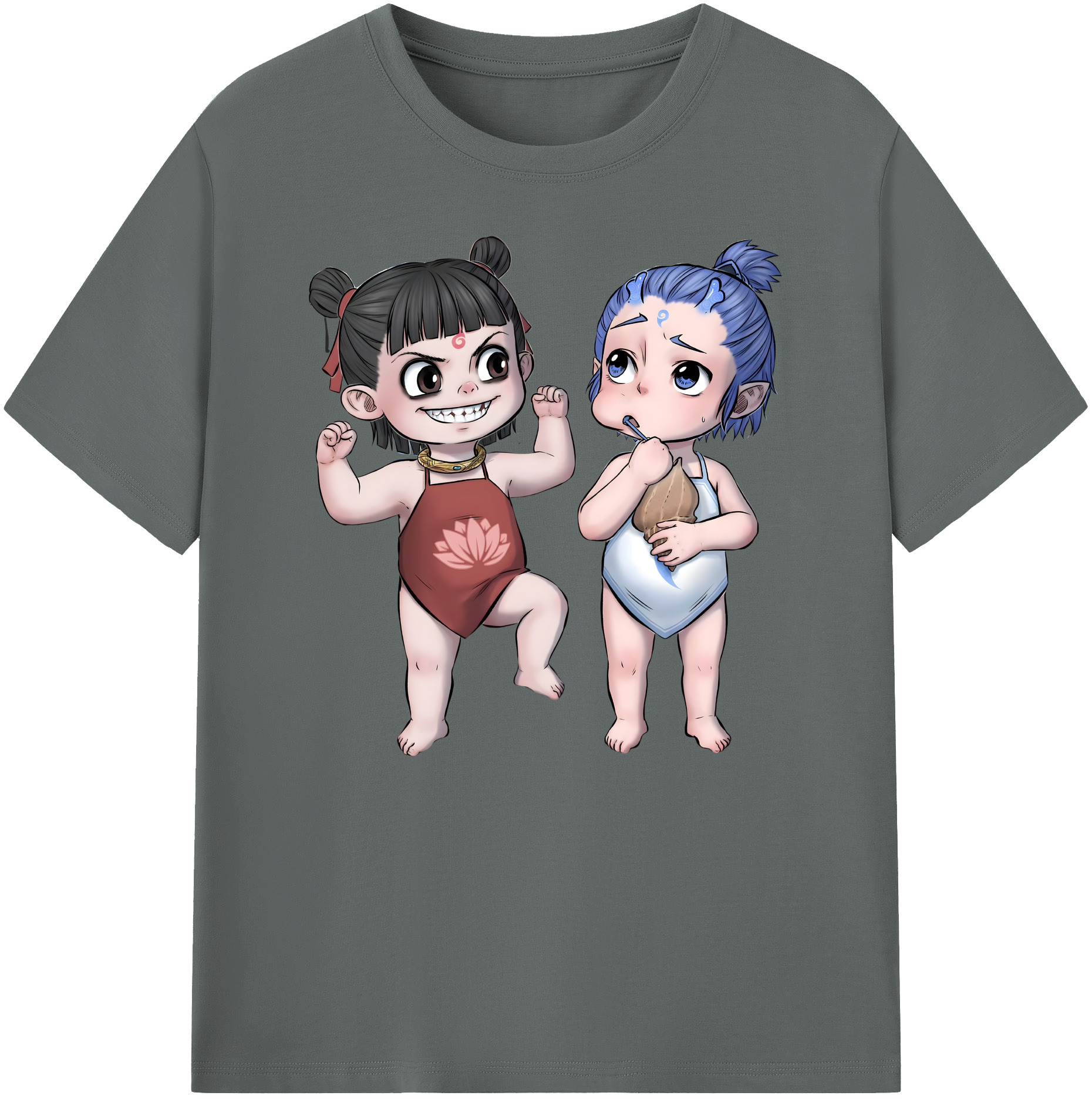 （画像用） Ne Zha 2 ナタ 魔童の大暴れ 綿100％ メンズ半袖Tシャツ｜肌触りやわらか＆通気性